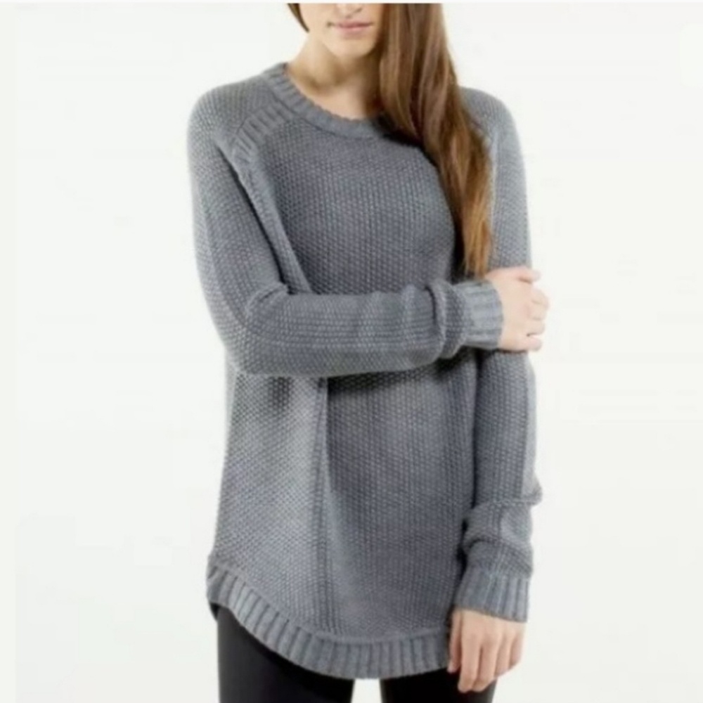 lululemon athletica Gray Crewneck Knit Sweater